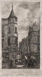 Haus mit einem Turm, Nr. 22 Straße der Medizinischen Schule von Charles Meryon