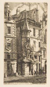 Haus mit einem Turm, rue de la Tixéranderie, Paris von Charles Meryon
