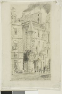 Haus mit einem Turm, rue de la Tixeranderie, Paris von Charles Meryon