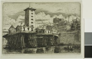 La Pompe Notre-Dame, Paris von Charles Meryon