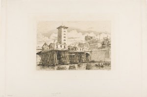 La Pompe Notre Dame, Paris von Charles Meryon