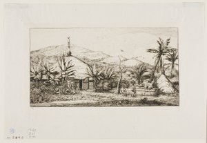 Neukaledonien: Große einheimische Hütte an der Straße von Balade nach Puépo, 1845