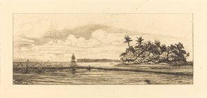 Ozeanien, Inseln bei Uvea (Wallis); Fischen mit Palmen, 1845