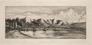 Seine-Fischerei vor Charcoal Burners Point, Akaroa, 1865