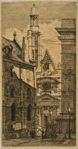 St. Etienne-du-Mont, Paris, aus Eaux-fortes sur Paris von Charles Meryon