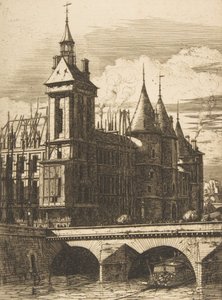 Der Uhrturm, Paris, 1852 von Charles Meryon