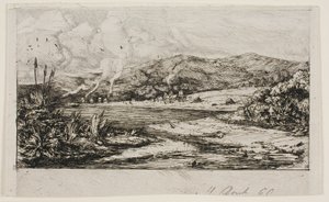 Die kleine französische Kolonie in Akaroa, 1845 von Charles Meryon
