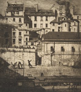 Das Leichenschauhaus, Paris La Morgue, 1854 von Charles Meryon