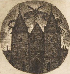 Das alte Tor des Palais de Justice, Paris, 1854 von Charles Meryon