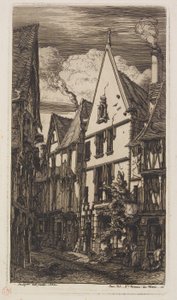 Blick entlang der Rue des Toiles, Bourges von Charles Meryon