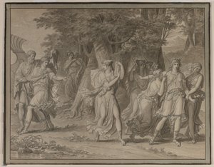 Telemach, von Mentor gedrängt, verlässt die Insel Kalypso, 1800 von Charles Meynier