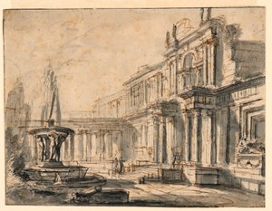 Architektonische Fantasie: Ein Hof