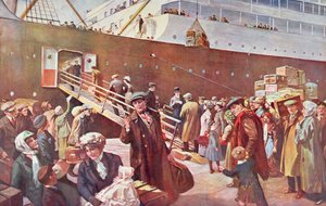 Auswanderer nach Kanada an Bord der RMS Empress, Liverpool