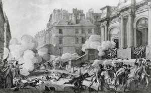 Napoleon Bonaparte (1769-1821) unterdrückt den royalistischen Aufstand vor der Kirche Saint-Roch in Paris von Charles Monnet
