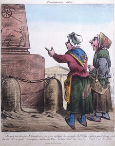 Karikatur der Errichtung des Obelisken auf der Place de la Concorde, ca. 1831 von Charles Nantueil