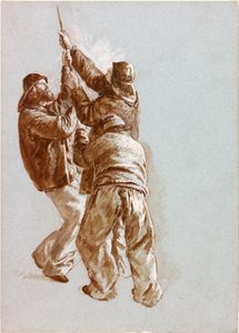 Fischer ziehen ein Seil von Charles Napier Hemy