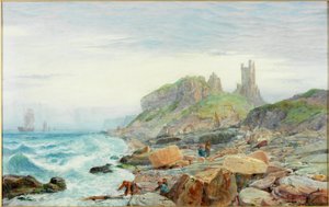 Ruine eines Northumbrian Keep, 1864 von Charles Napier Hemy