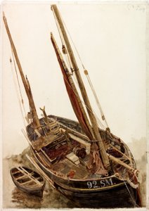 Studie eines Fischerbootes und Dinghy