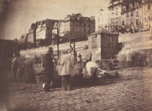 Marktszene am Hafen des Hôtel de Ville, Paris von Charles Nègre