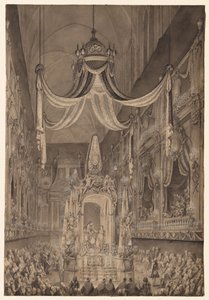 Beerdigung für Marie-Thérèse von Spanien, Dauphine von Frankreich, in der Kirche Notre Dame, um 1746
