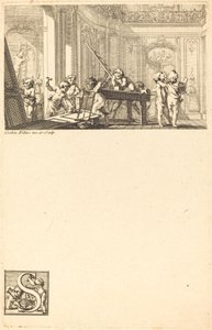 Putti bereiten die Innendekoration eines Herrenhauses vor