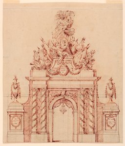 Entwurf für eine gemalte Dekoration zu Ehren eines französischen Generals, der Gouverneur eines Kronprinzen war von Charles Nicolas Cochin the younger