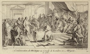 Verurteilung der Katharer als Ketzer auf dem Konzil von Lombers, Frankreich