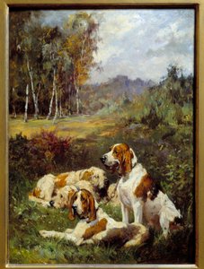 Vier Jagdhunde von Charles Oliver de Penne