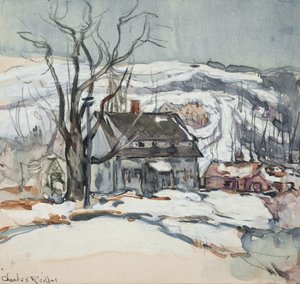 Haus und Baum im Winter von Charles P. Reiffel