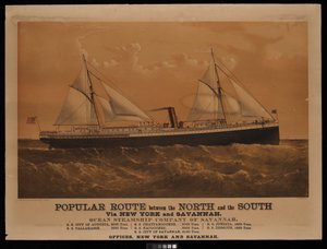 Beliebte Route zwischen dem Norden und dem Süden über New York und Savannah, Ocean Steamship Company of Savannah... City of Augusta... von Charles Parsons