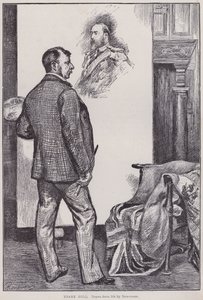 Frank Holl, malend in seinem Studio (Gravur) von Charles Paul Renouard