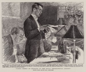 Prinz Heinrich von Orléans bei der Royal Geographical Society von Charles Paul Renouard
