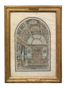 Zimmer in der Casa del Labrador, Königspalast von Aranjuez (Feder, Tinte & Aquarell auf Papier)