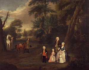 Thomas Hill von Tern und seine Familie in einer Landschaft, 1730