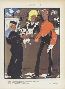 Englische Bar. Illustration für Le Rire von Charles Pourriol