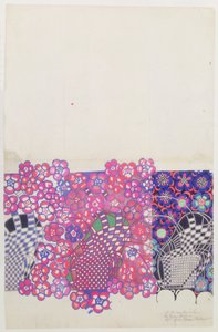 Blaues und rosa Tabakblumendesign