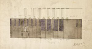 Entwurf für eine Wand, Tisch und Türen, für A.S. Ball, Berlin, 1905
