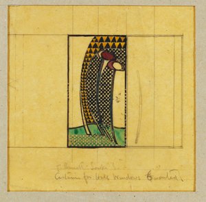 Entwurf für Vorhänge für die Saalfenster, für W.J. Bassett-Lowke, 1916-17 von Charles Rennie Mackintosh