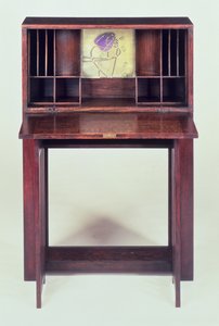 Schreibtisch für das Blaue Schlafzimmer in Houshill, 1904 (offen) von Charles Rennie Mackintosh