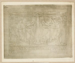 Ehrenurkunde, entworfen für den Glasgow School of Art Club, 1894-95 von Charles Rennie Mackintosh