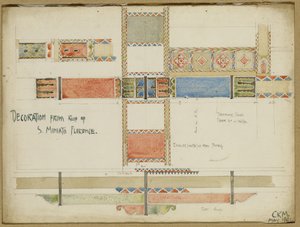 Studien von dekorativen Deckenpaneelen, San Miniato, Florenz, 1891