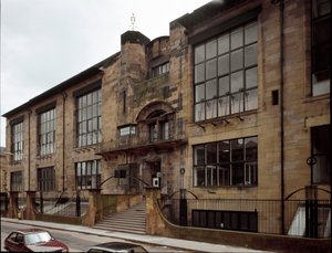 Ansicht der Kunsthochschule, entworfen von Architekt Charles Rennie Mackintosh