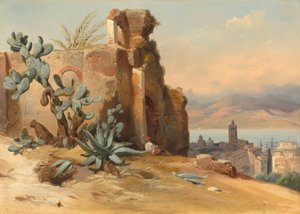Antike Ruinen bei Messina, Sizilien, 1842