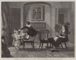 Kinder spielen Pferde, in der späten Internationalen Ausstellung von Charles Robert Leslie