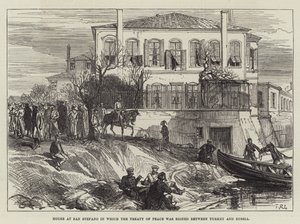 Haus in San Stefano, in dem der Friedensvertrag zwischen der Türkei und Russland unterzeichnet wurde von Sir John Charles Robinson