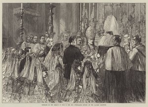 Hochzeit des Marquis von Bute mit der Ehrenwerten Gwendaline Howard, in der Oratorienkirche, Brompton von Sir John Charles Robinson