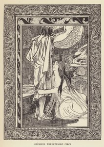 Odysseus bedroht Circe
