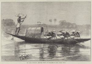 Die Looshai-Expedition, Depeschen werden den Megna hinunter nach Dacca, Ostbengalen, gebracht