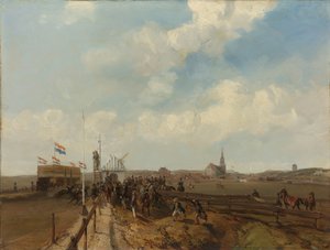 Rennbahn in Scheveningen, eröffnet am 3. August 1846 von Charles Rochussen (signed by artist)