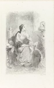 Helene schaut durch ein Fenster